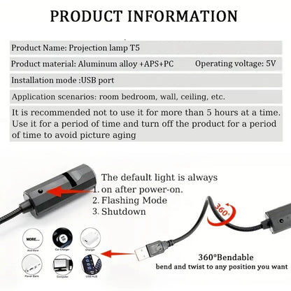 Christmas LED Projection Lamp Romantic Room Night Light
