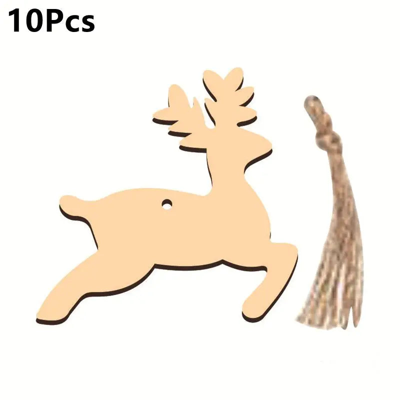 Christmas Wooden Ornaments Crafts Artificial Wooden Angel Snowman Christmas Tree Hanging Decoration DIY Home Party Gifts