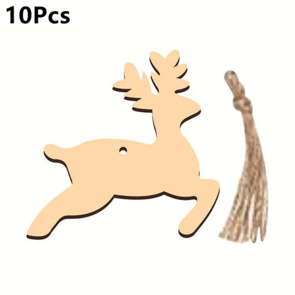 Christmas Wooden Ornaments Crafts Artificial Wooden Angel Snowman Christmas Tree Hanging Decoration DIY Home Party Gifts