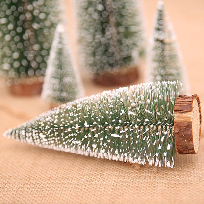 Christmas Decoration Artificial Mini Tree Ornaments Miniature Cedar Snow Pines for Home Table Decor 2024 Navidad Landscape Gifts
