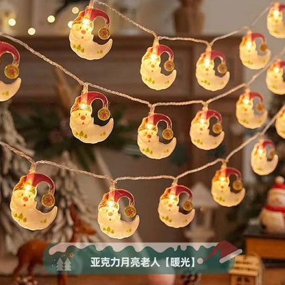 Christmas LED Color Light Strings Snowman Elders Christmas Tree Decorative Lights Scene Party Pendants Ambient Lights