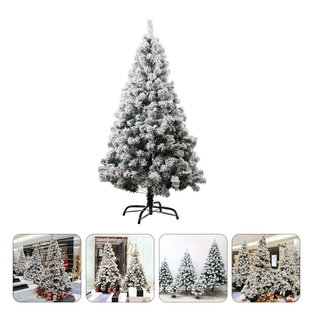 Christmas Tree with Snowy Branches Flocked Xmas Artificial Party Adorn White Ornament