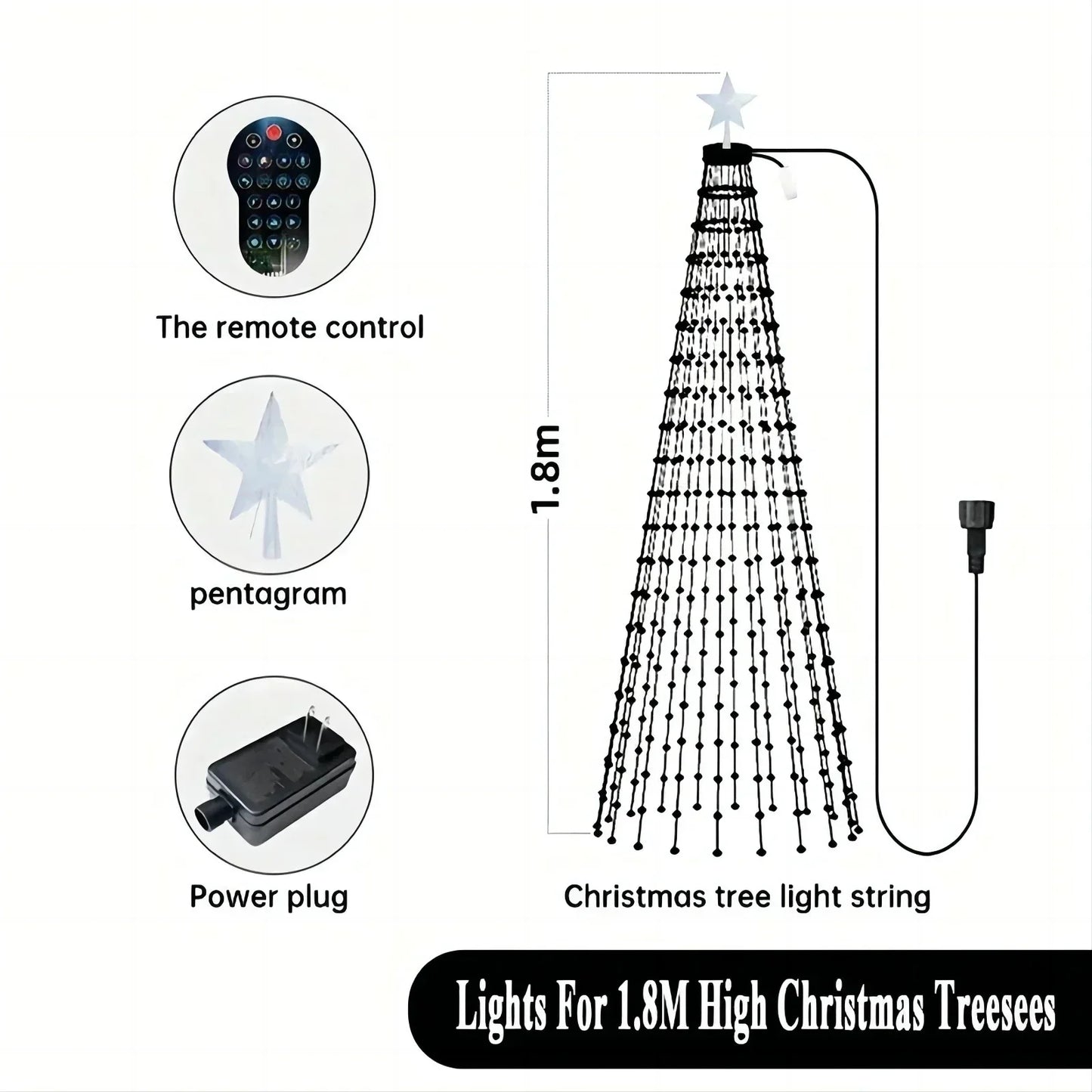 Christmas Decoration Lights 400 LED Christmas Tree Lights with Star Topper Indoor Outdoor String Lights for Yard Party Home