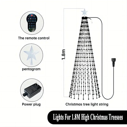Christmas Decoration Lights 400 LED Christmas Tree Lights with Star Topper Indoor Outdoor String Lights for Yard Party Home