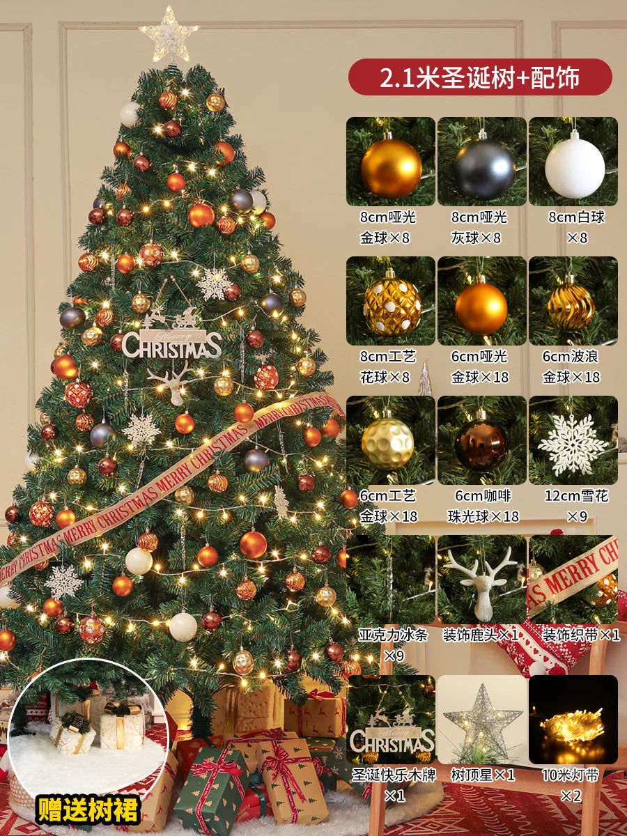 Christmas Tree 2025 New Model Dense Large Tree Living Room Decoration DIY Internet Celebrity Style Christmas Tree Christmas