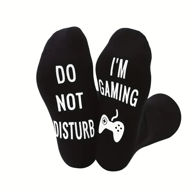 Gifts For Men BoyFriend Christmas Birthday Presents 1Pairs 'I Am Gaming'' I'm not Sleeping' Print Funny Novelty Cotton Socks