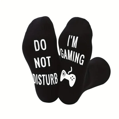 Gifts For Men BoyFriend Christmas Birthday Presents 1Pairs 'I Am Gaming'' I'm not Sleeping' Print Funny Novelty Cotton Socks