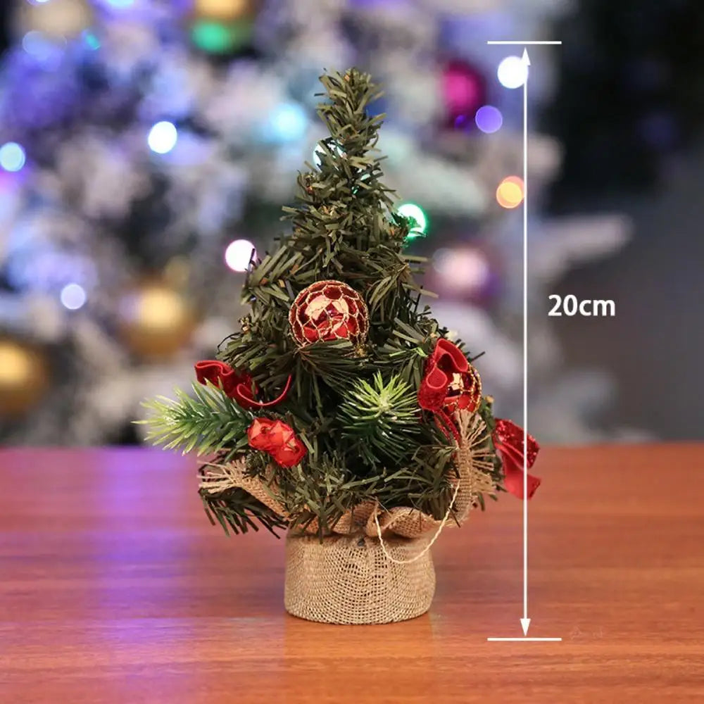 Christmas Decorations Small Artificial Christmas Trees Tabletop Ornaments 2026 Xmas New Year DIY Home Arrangements PE Decors