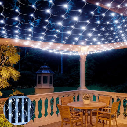 Christmas Net Lights Outdoor Solar Powered Mesh Light Waterproof Timing Dimmable for Tree Garden Yard Wedding Party Decoration