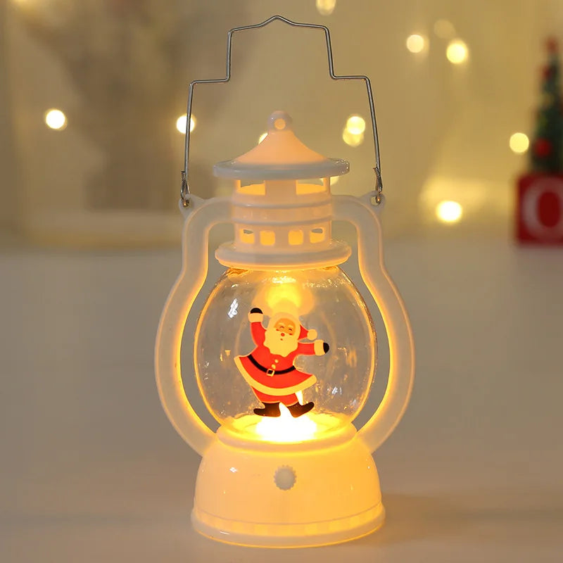 Portable LED Christmas Santa Claus Snowman Lanterns Indoor Decor Lights Battery Powered for Home Xmas New Year Navidad Ornaments