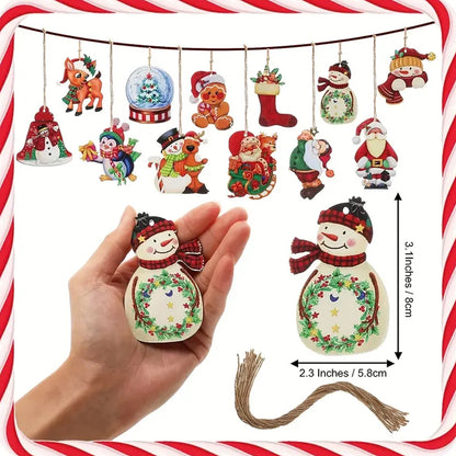 Christmas Wooden Hanging Decorations Courtyard Bar Shop Party Scene Decorate Christmas Tree Decorative Ornaments