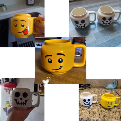 Party Favor Gifts Cute Cartoon Mug for Coffee Milk Tea Ceramic Cup Drinkware with Creative Impish Expression Pattern