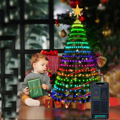 Christmas Ornamental Tree Lights Smart APP Music Sync Waterproof Indoor Outdoor String Christmas Decoration Atmosphere Lighting