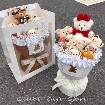 Birthday Gifts for Girlfriend - Cute Doll Bouquet Flowers, Lovely Surprise Present Idea for Her Special Day