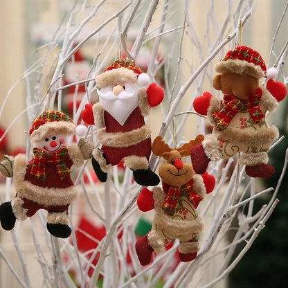 Christmas Tree Decorations, Plush Hanging Ornaments, Snowman Reindeer Bear Kids Room Window Pendants, Holiday Party Supplies