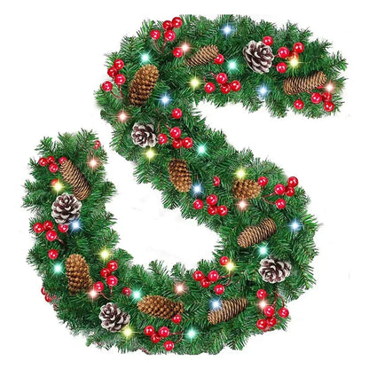 Christmas Tree Ornaments Xmas Wreath Christmas Vine Christmas Garland 2.7 Meters Wall Door Decor Christmas Decoration