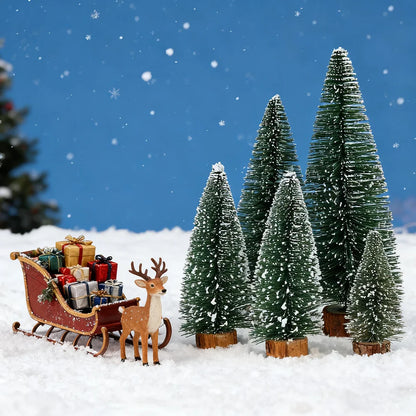 10cm/15cm/20cm/25cm Christmas Trees Dipped in White Cedar Desktop Small Christmas Trees, Christmas Tree Decoration for Christmas