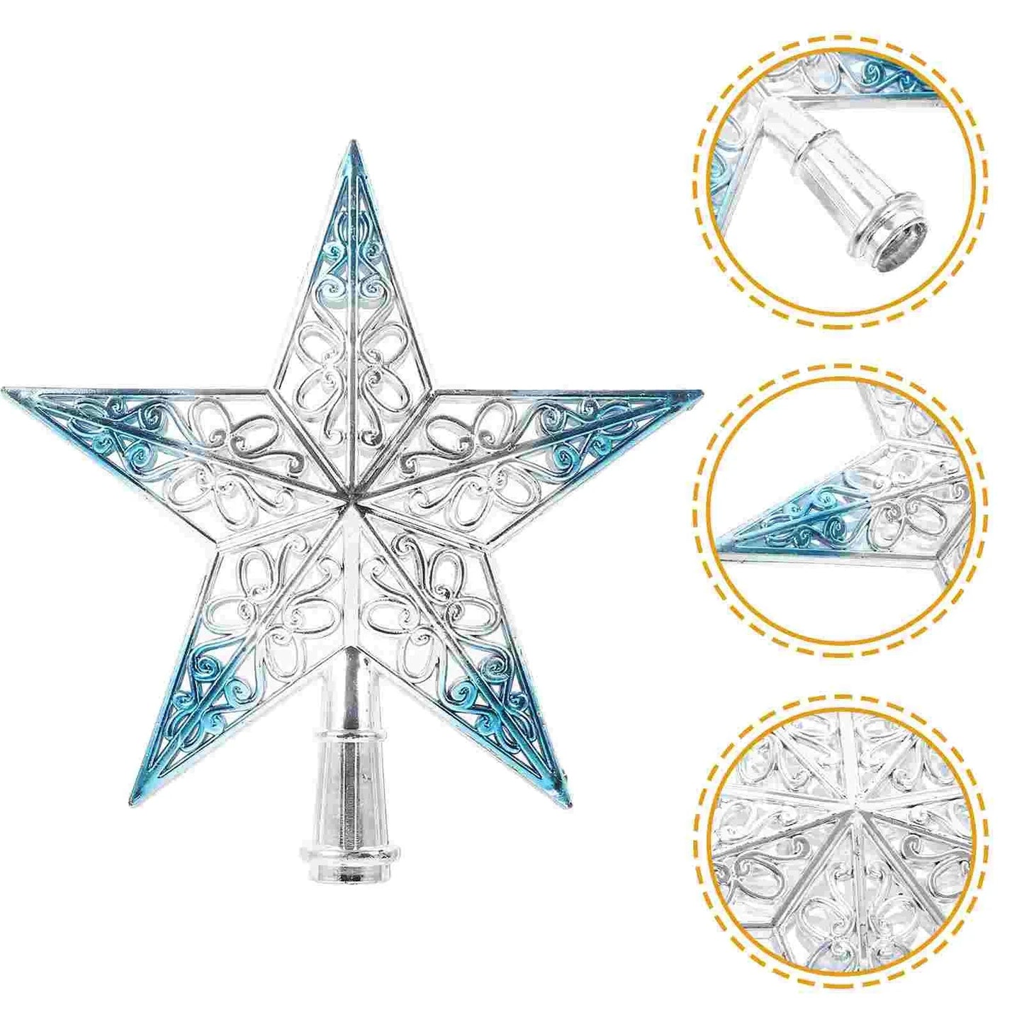 Christmas Ornament Christmas Tree Star Topper Star Party Decoration Tree toppers Blue Decorchraitmas Supplies Favors
