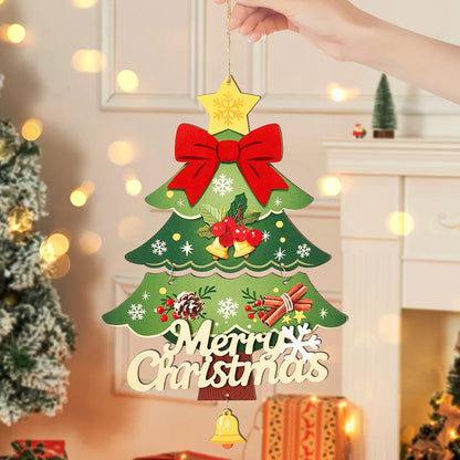 Christmas decorations, small ornaments, scene atmosphere decoration, Christmas tree hanging decorations, bedroom door ornaments