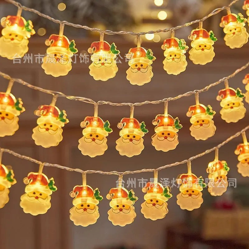 Christmas LED Color Light Strings Snowman Elders Christmas Tree Decorative Lights Scene Party Pendants Ambient Lights