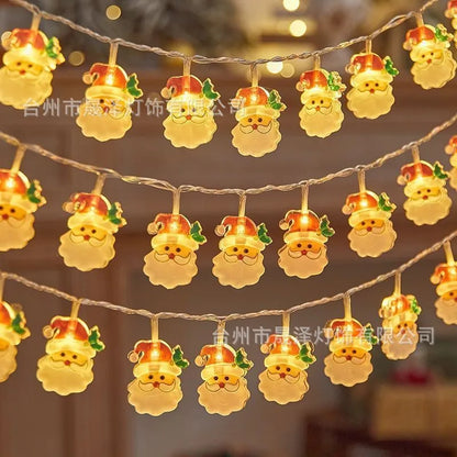 Christmas LED Color Light Strings Snowman Elders Christmas Tree Decorative Lights Scene Party Pendants Ambient Lights