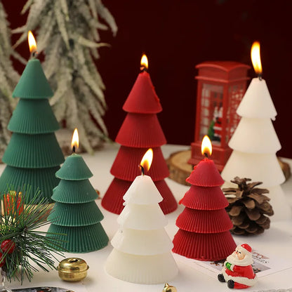 Christmas Tree Candle for Festive Decor  Red Green Home Decorative Candle for Holiday Celebrations New Year's Decor