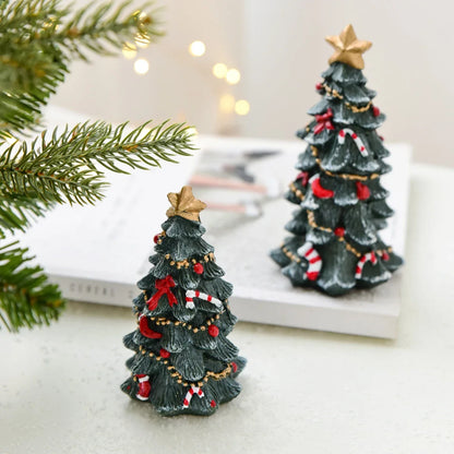 Christmas Decoration Ornaments,Resin Mini Desktop Christmas Tree Ornaments Christmas Gifts Gifts,Holiday Party Supplies