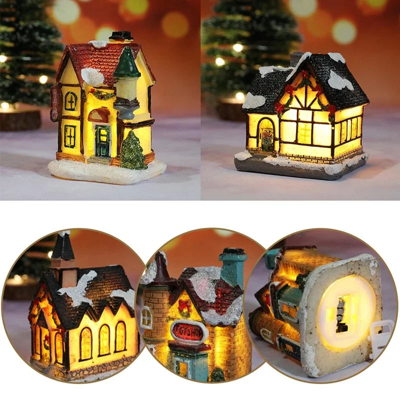Christmas House Light Decorations For Home Ornaments Kids Xmas Gift New Year 2024 Navidad Decor Bedroom Night Light With Battery