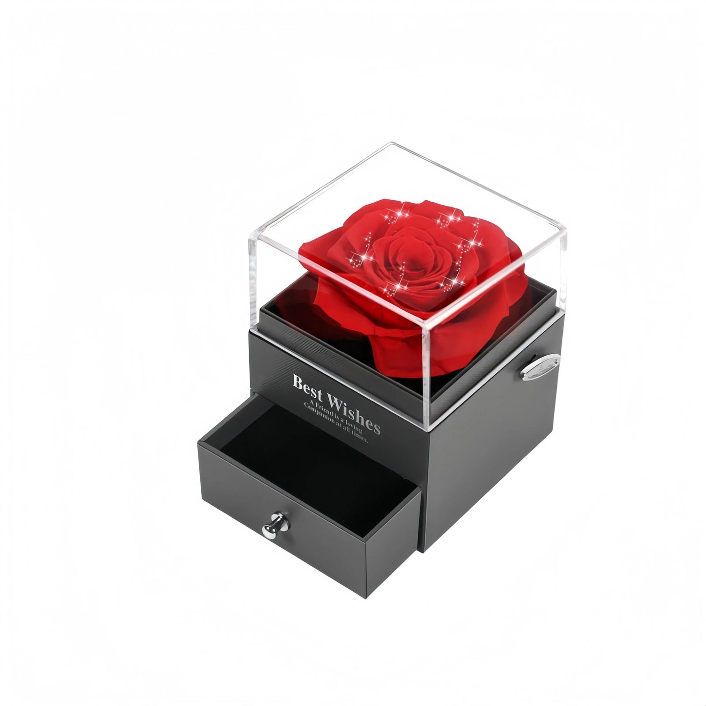 Women's Holiday Gifts Eternal Red Rose With Heart Necklace Flower Lipstick Gift For Mom Girlfriend Birthday From Daughter Sons