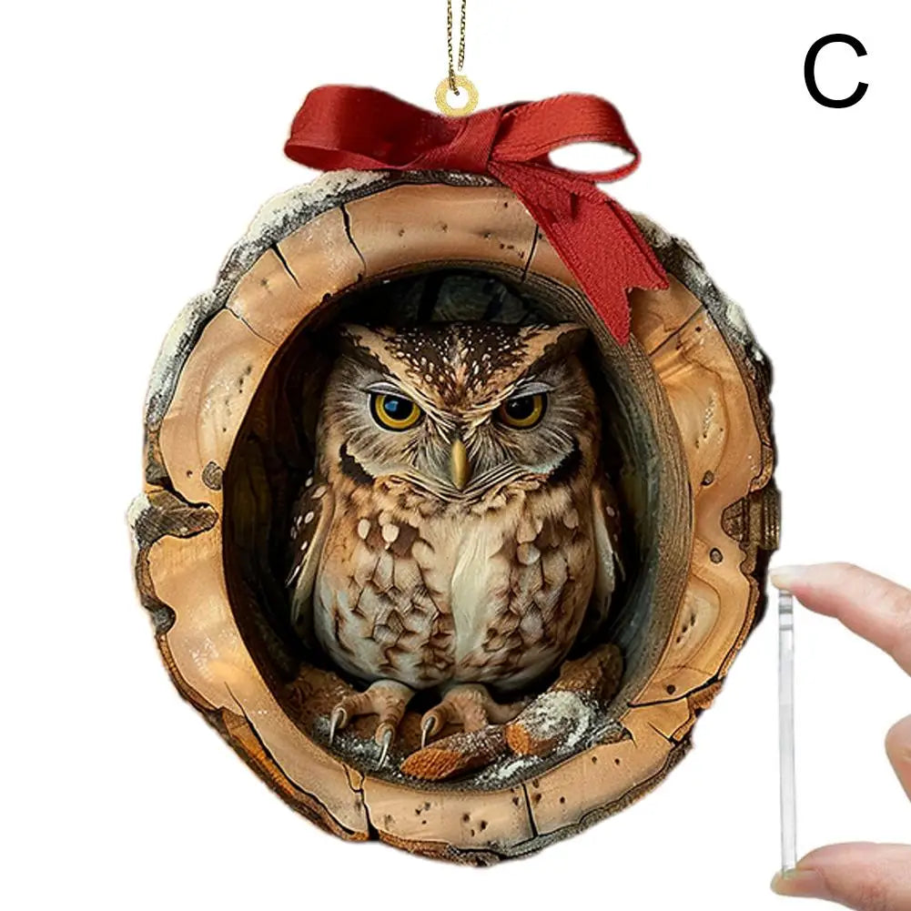 Christmas Ornaments Acrylic Cartoon Forest Acrylic Christmas Ornaments Seasonal Decor For Tree Ceiling Cute Hanging Pendants