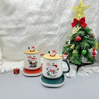 Hot-selling Christmas gifts: Warm cups, covered spoons, souvenir mugs, Christmas ceramic cups