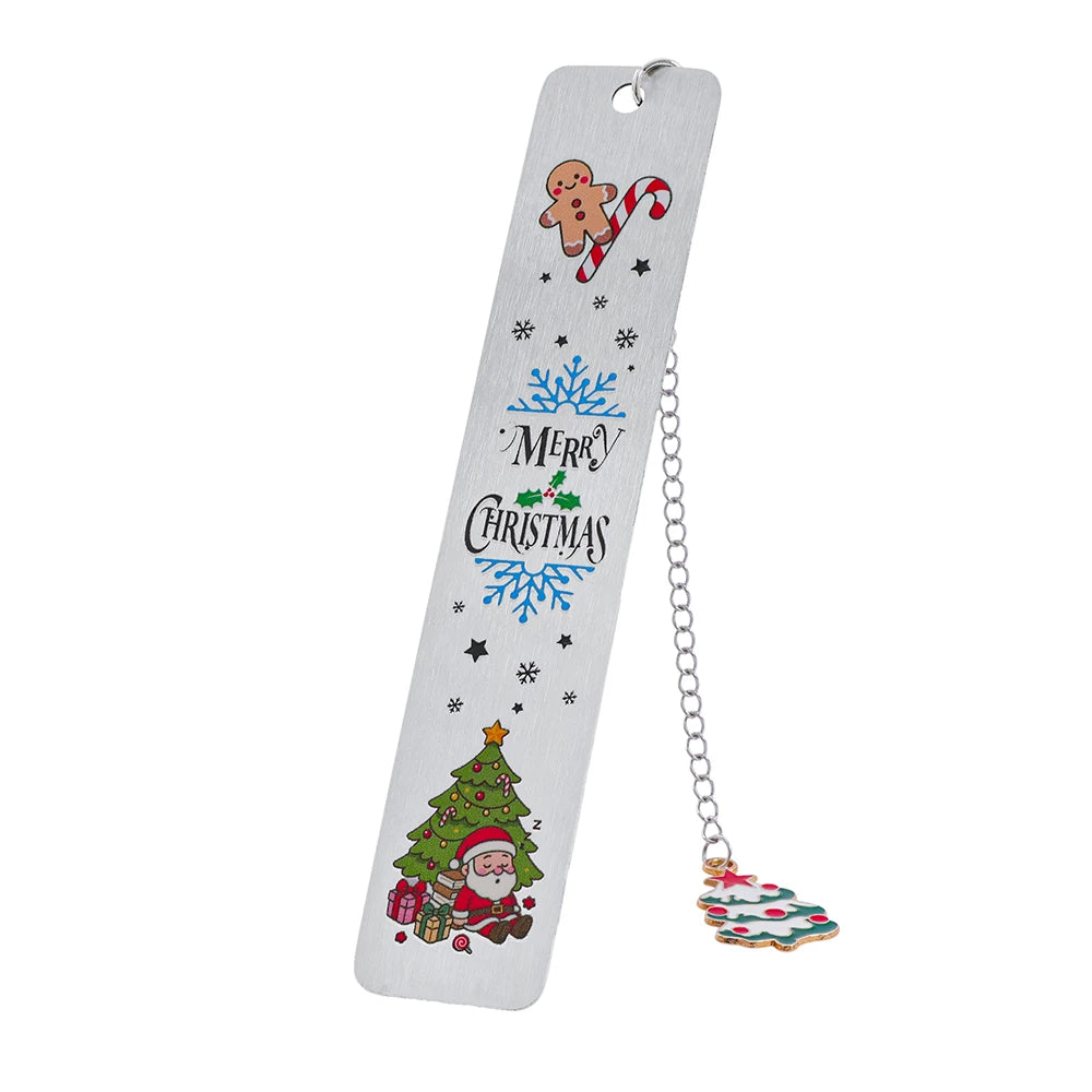 The best choice for Christmas reading gifts is stainless steel metal bookmarks, black high-end gift box packaging.