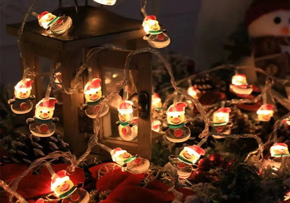 Christmas LED Color Light Strings Snowman Elders Christmas Tree Decorative Lights Scene Party Pendants Ambient Lights
