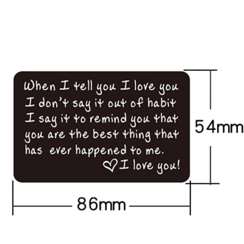 Anniversary Gifts Christmas Gifts I Love You Wallet Insert Card for Couple Husband Birthday Gifts