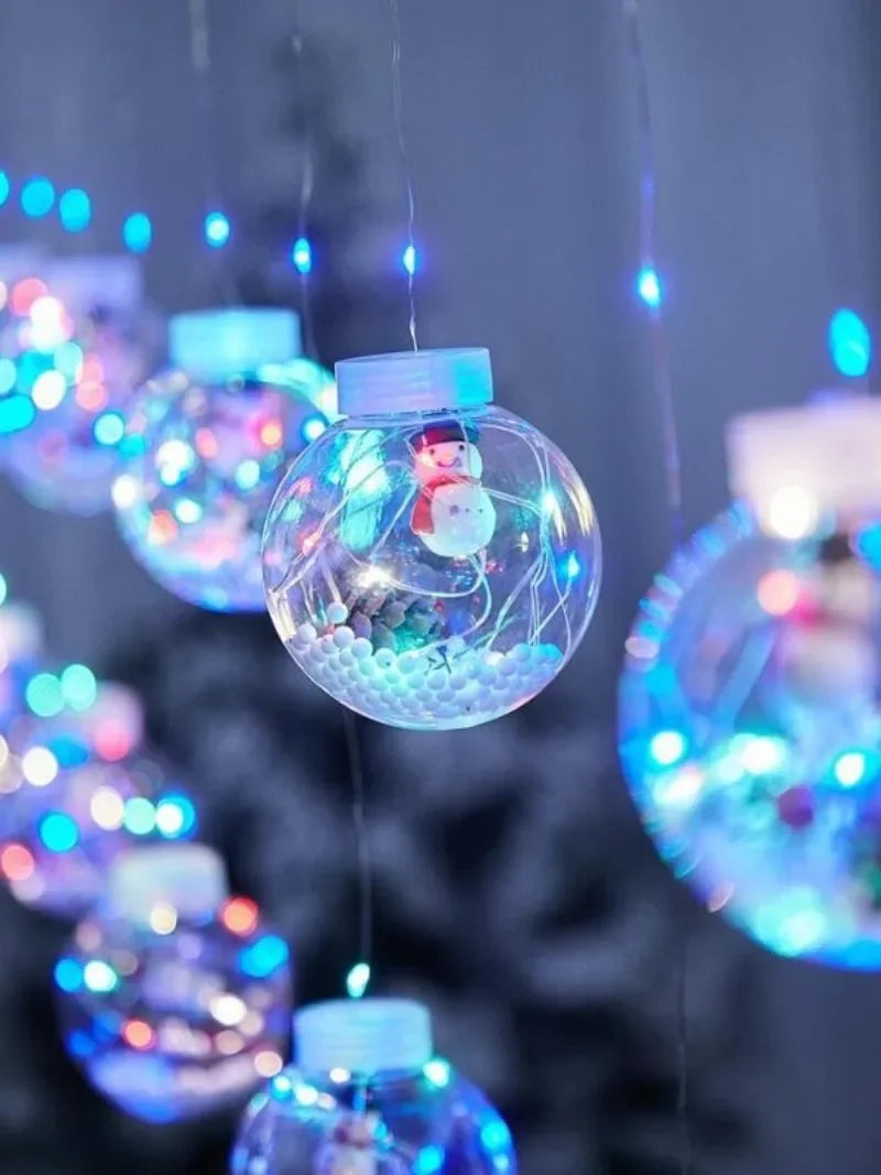 LED Holiday Light Christmas Decoration Lamp Room Decor Garland Santa Tree Moon and Star String Lights Decoration Accessories