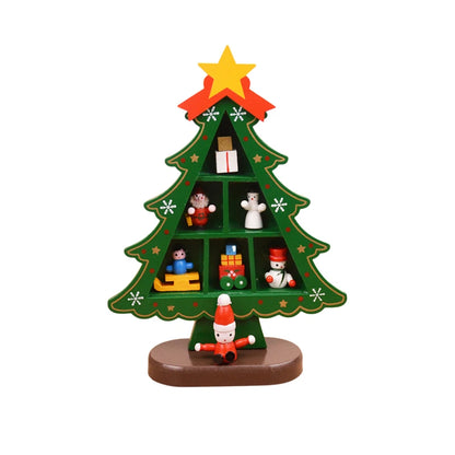 Christmas Decorations DIY Wooden Xmas Tree Table Desktop Ornaments Wood 3D Christmas Tree Craft For Navidad New Year Kids Gifts