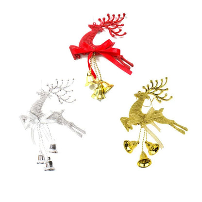 Christmas Tree Hanging Ornaments Christmas Deer Gold Pendants New Year Party Home Xmas Tree Decorations Kids Toys