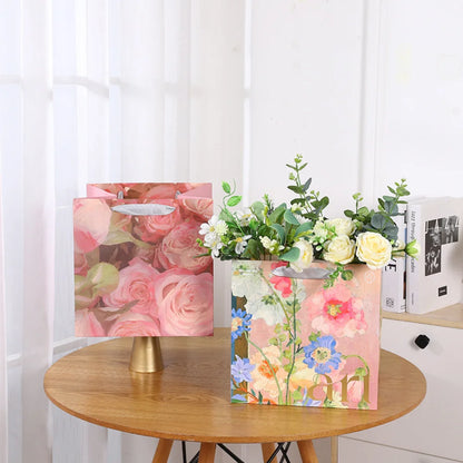 Gift Bags With Handles Paper Party Favor Handbag Bow Ribbon Jewelry Packing Birthday Wedding Graduation Celebration Present Wrap