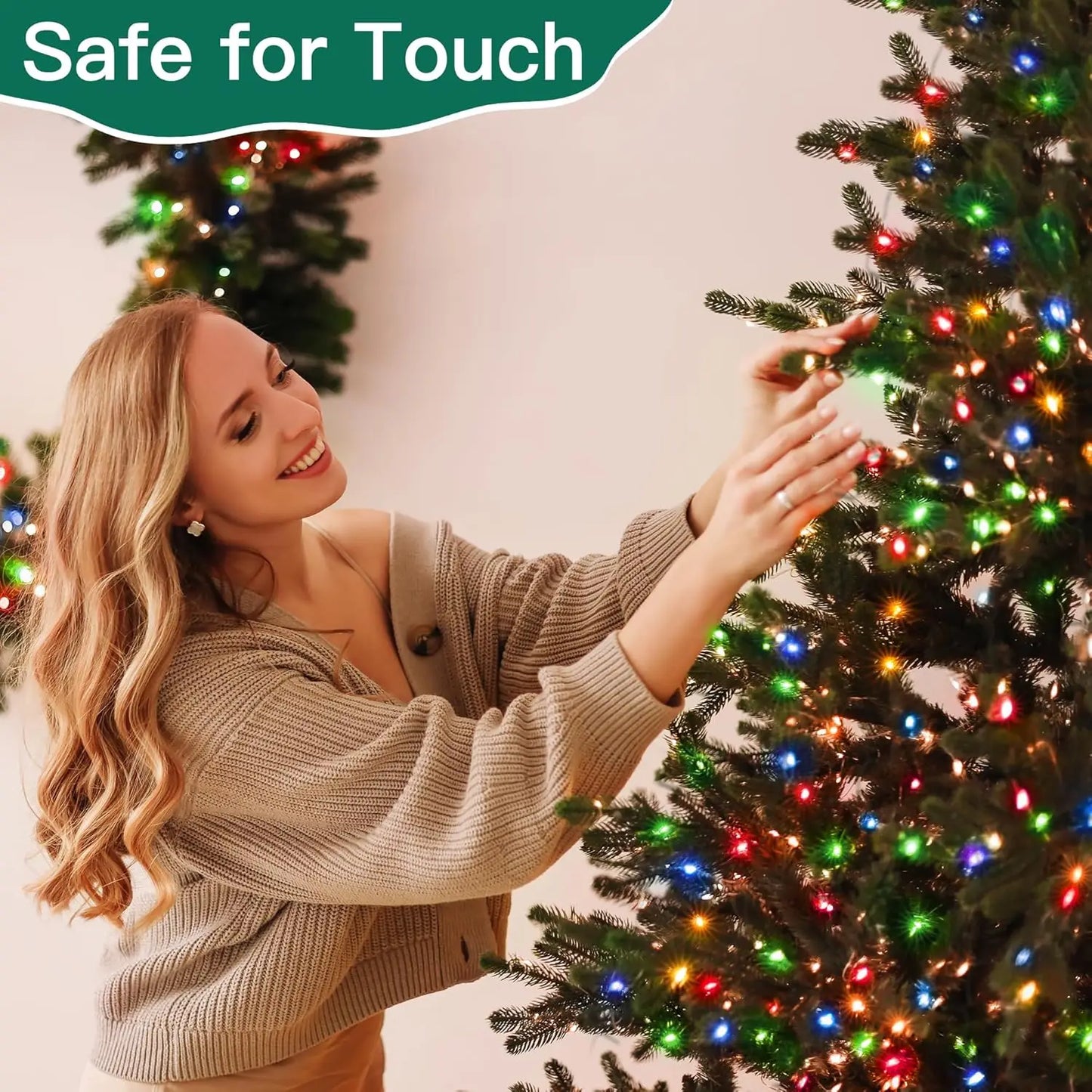 Christmas String Lights with Ring for Tree 2M 1.5M Christmas Tree Lights Xmas Fairy Lights for Christmas Tree Decorations