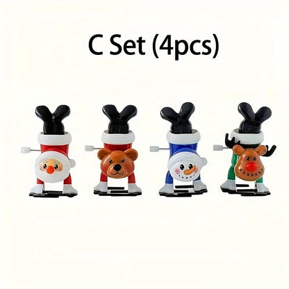 3 sets of Christmas wind-up gifts for holiday parties: Moving Santa, snowman, and a reindeer that does handstands.