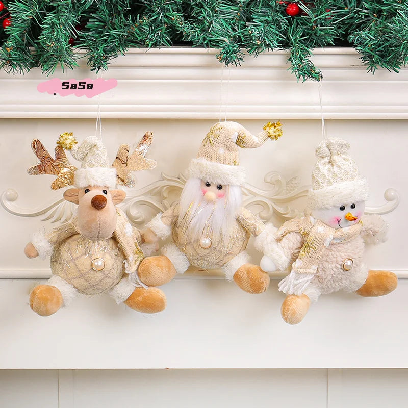 Christmas Tree Hanging Ornaments, Doll Decoration, Santa Claus, Hanging Pendant for Walls Windows and Doors, Cute