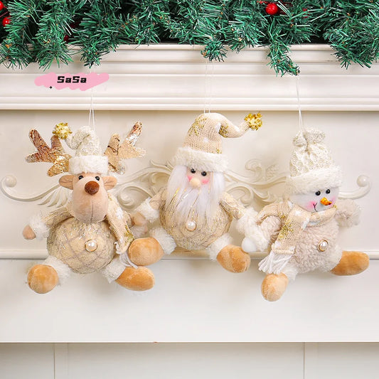 Christmas Tree Hanging Ornaments, Doll Decoration, Santa Claus, Hanging Pendant for Walls Windows and Doors, Cute