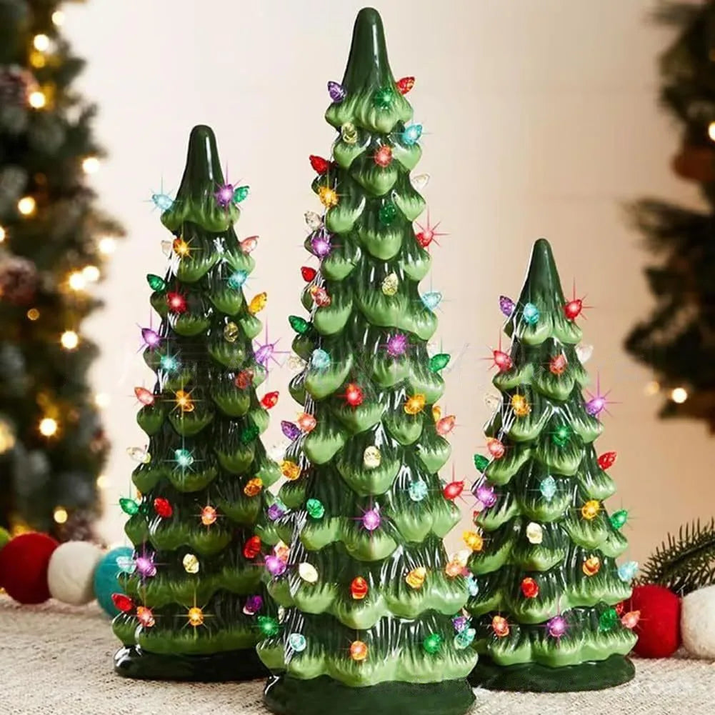 Christmas Trees Retro Hand-Painted Tabletop Xmas Trees Light Ornaments 10/15/20cm Simulated Christmas Tree Model 2026 New Year