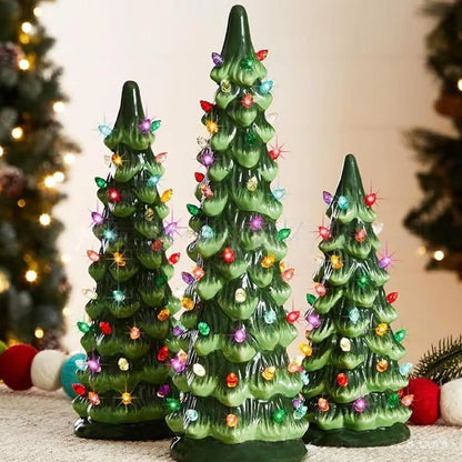 Christmas Trees Retro Hand-Painted Tabletop Xmas Trees Light Ornaments 10/15/20cm Simulated Christmas Tree Model 2026 New Year