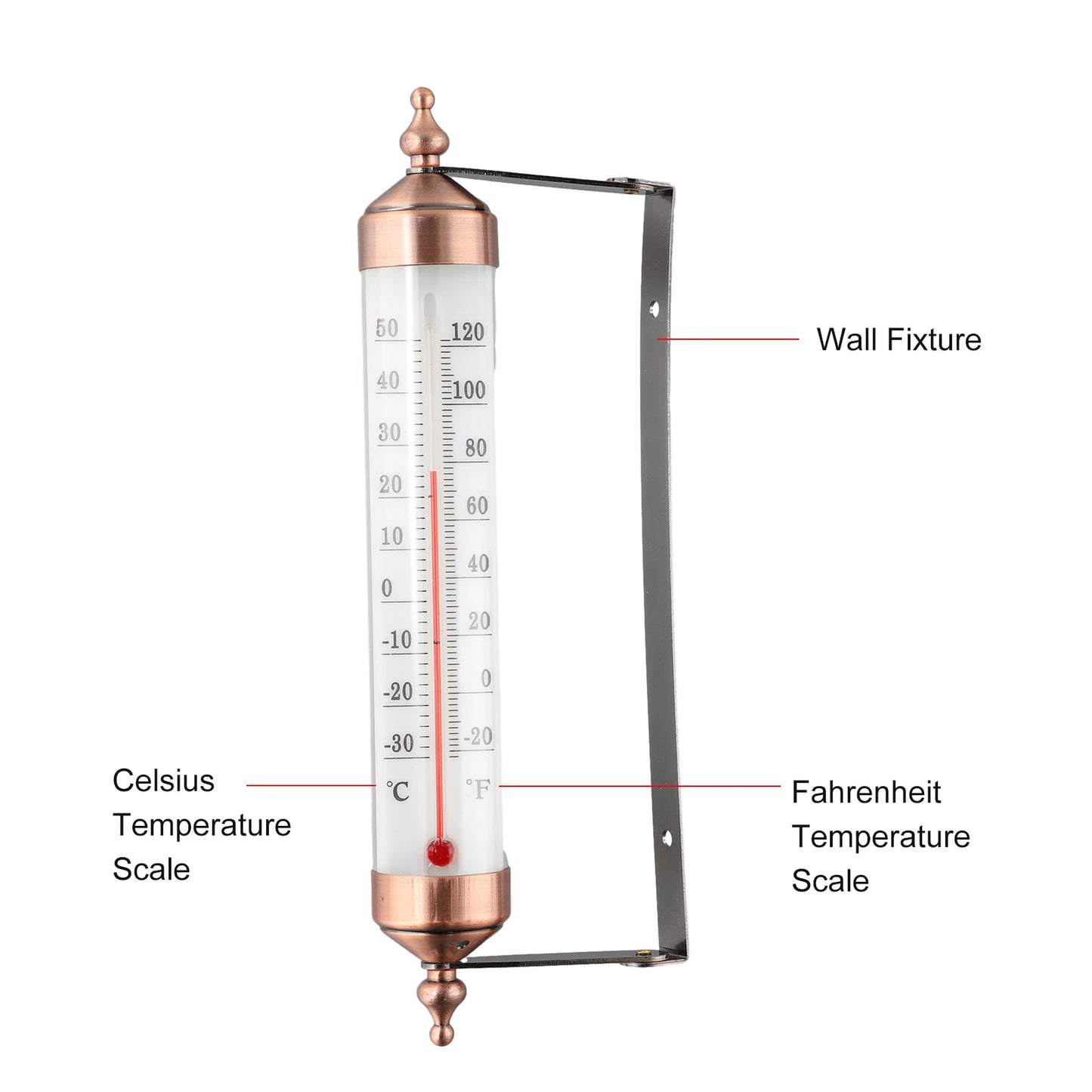 Outdoor Thermometer Garden Patio Outside Wall Greenhouse Sun Terrace Bronze Effect Outside Wall Thermometer Outdoor Thermometers