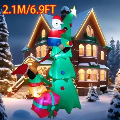 Christmas Tree Style Decorations Built-in LED Lights Inflatable Toys Model Indoor Outdoor Ornament Xmas Party Garden Decor Props