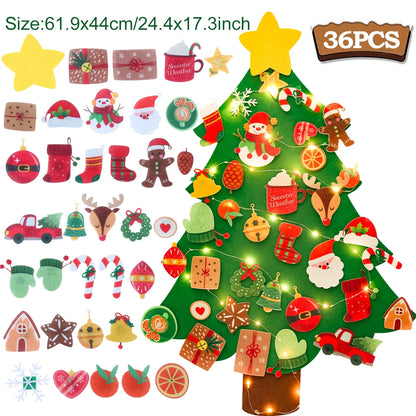 Kids DIY Felt Christmas Tree Merry Christmas Decorations For Home 2025 Christmas Ornaments Navidad 2026 New Year Gifts Xmas Tree