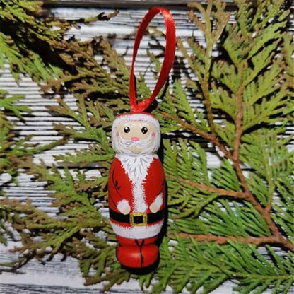 Christmas Wood Novel Party Decors Funny Santa Ornament Christmas Tree Decoration Holiday Hanging