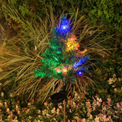 Christmas Tree LED Lights Solar Outdoor Decorative Lawn Garden Lamp Pathway Landscape Lighting for Holiday Festive Decor