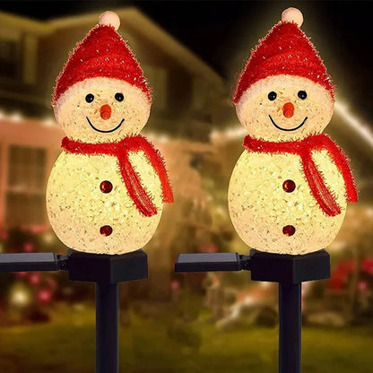Christmas Decorations Light Solar Light Snowman Christmas Outdoor Solar Powered Stakes Lights For Corridor Patio Lawn Decoration